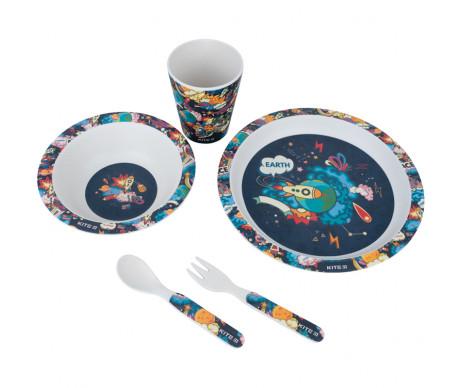 Space 5-piece bamboo tableware set