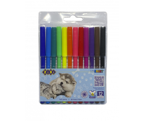 Felt-tip pens 12 pcs. DOGS AND CATS ZB 2815