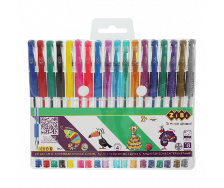 A set of 18 gel pens ZB 2206-99 