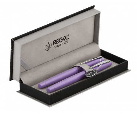 Set pens in box P purple REGAL