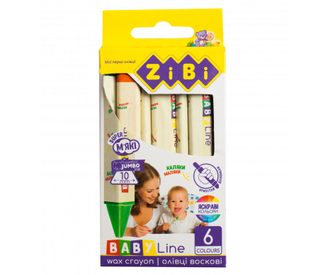 Карандаши восковые JUMBO 6 цв ZB 2483