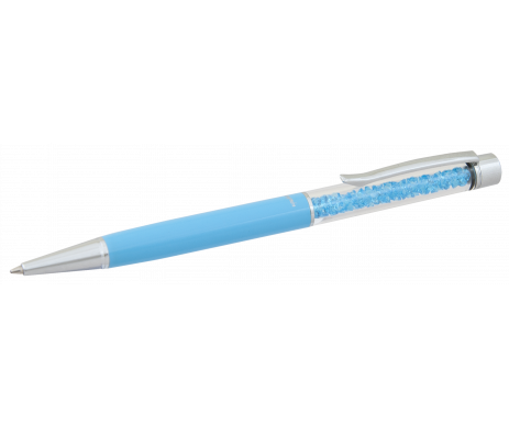 Ручка кулькова Aquamarine з кристалами блакитний в подарунковому футлярі