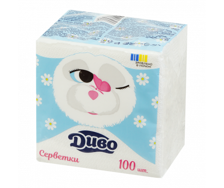 Салфетки белые Чудо, 100шт. 