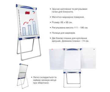 Доска магнитная U-Stand 66х98см 6350