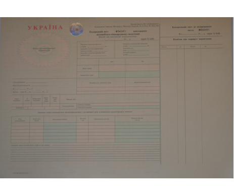 Путевой лист ван\авто Межн 24553