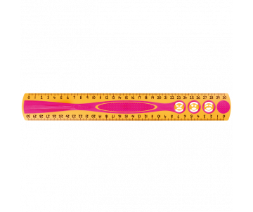 KIDY'GRIP ruler, 30cm plastic, double-sided scale, with holder, blister
