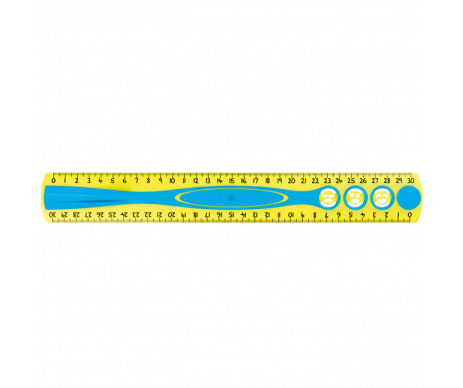 KIDY'GRIP ruler, 30cm plastic, double-sided scale, with holder, blister