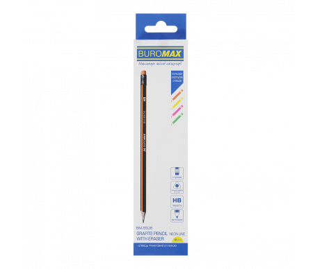 Pencil graphite NEON HB with eraser 0828