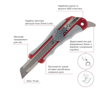 Knife universal met 18mm lock 2623