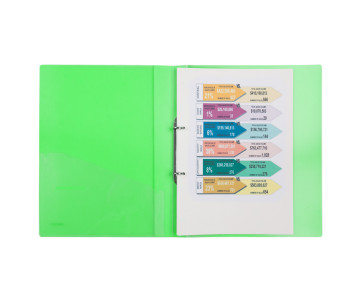 Папка на 2-х кільцах 25мм зелена 3272