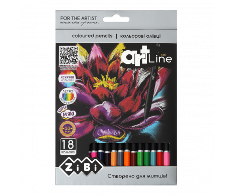 18 colored pencils ZB 2433