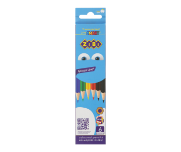 Олівці кольорові 6 кольорів SMART ZB.2423 Олівці кольорові 6 кольорів SMART ZB.2423