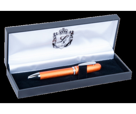 Ручка кулькова Charm з кристалами Swarovski помаранчевий в подарунковому футлярі