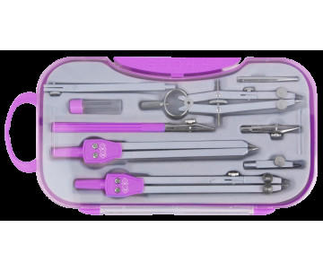 Case of drawing instruments COLLEGE 9 items pink ZiBi