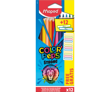 Карандаши цветные COLOR PEPS 12цв+12 накл