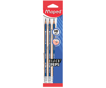 Graphite pencil BLACK PEPS HB 3 pcs 