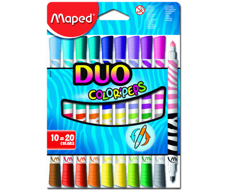 Фломастеры COLOR PEPS DUO, 20 цв.