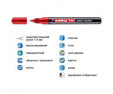 Маркер Edding 791 червоний 2286