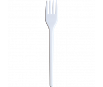 Disposable fork 17 cm, white, 100pcs/pack