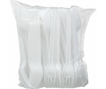Disposable fork 17 cm, white, 100pcs/pack