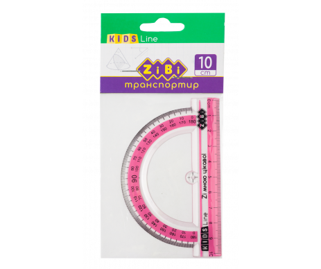 Транспортир 100 мм розовый ZB 5640-10 