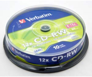 Диск CD-RW Verbatim 700mb box 10 pcs 