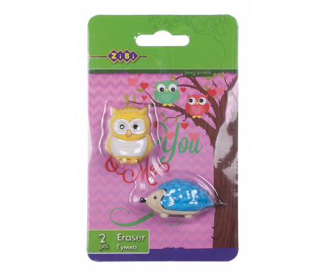 Gum curly FOREST FRIENDS owl and hedgehog ZiBi