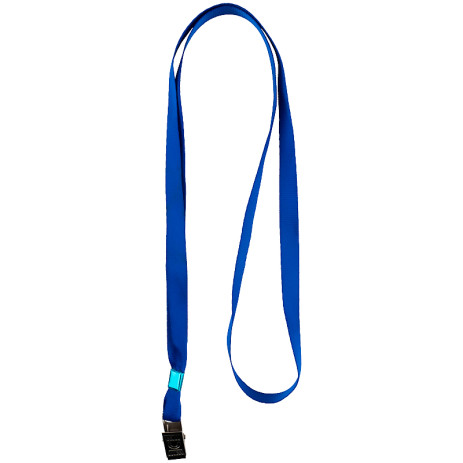 Badge lanyard with met clip blue 6529,4532-02-A