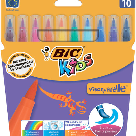 Фломастеры 10 цветов Виз Акварель BIC,bc8289641