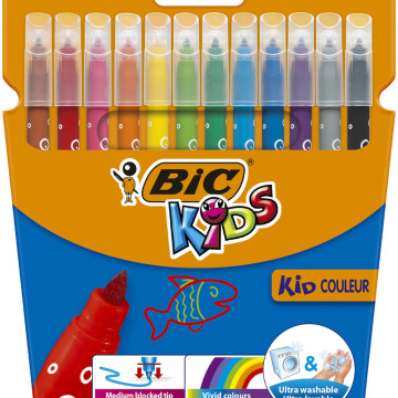 Фломастеры 12 цветов Кид Кулер BIC 