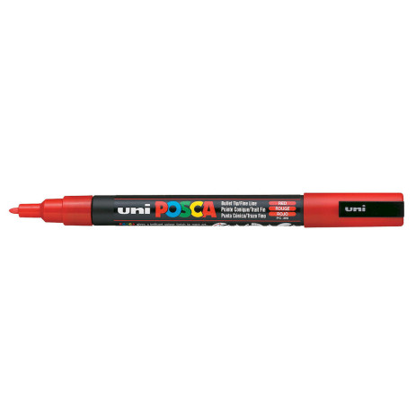 Uni POSCA marker, 0,9-1,3 mm red PC-3M,PC-3M.Red