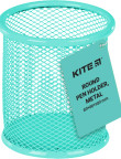 Підставка для ручок кругла мет бірюзова,K22-2110-16