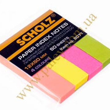 Роздільник папір неон 4*50л 4цв SOZ 8071
