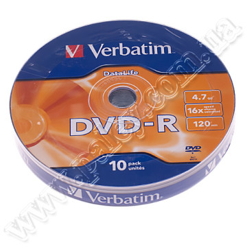 Диск DVD-R  Verbatim box10 шт. 