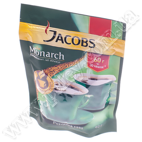 Кава JACOBS Monarch розчинна 60 гр Пакет,Я