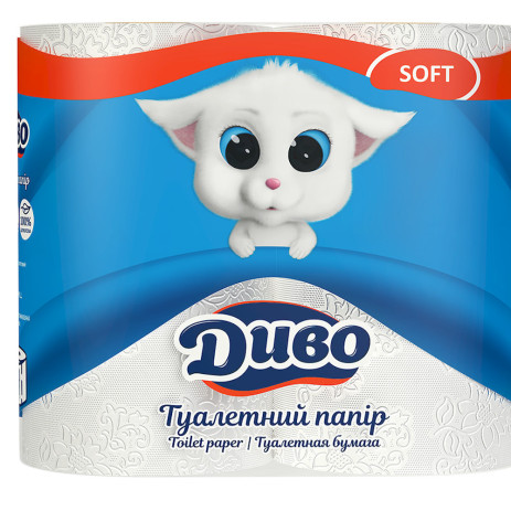 Папір туалетний Диво Soft 2-х шаровий,тп.дв4б