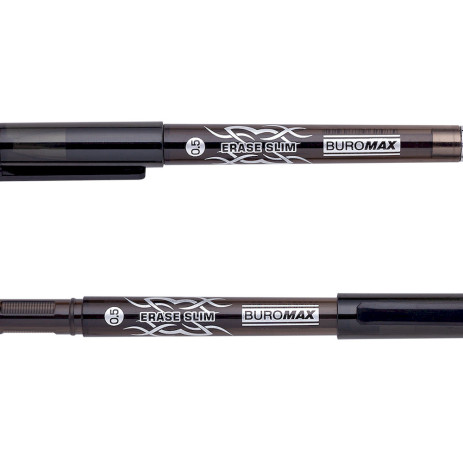 Ручка гелева пиши-стирай Erase Slim чорна,BM.8300-02