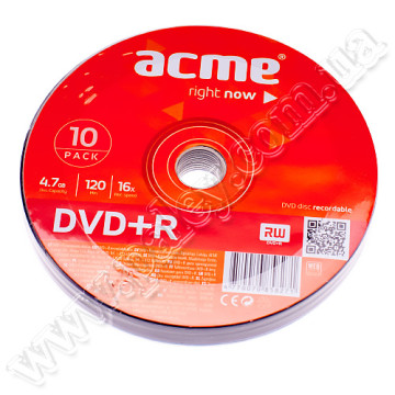 Диск DVD R  ACME Cake 10шт.