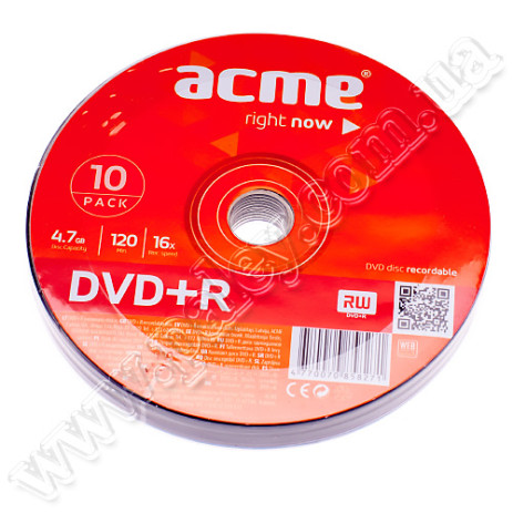 Диск DVD R  ACME Cake 10шт.