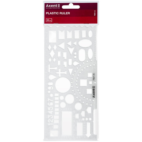 Stencil ruler Officer 20 cm transparent,7801-A