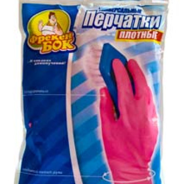 Рукавички  гумові міцні M рожеві 79262