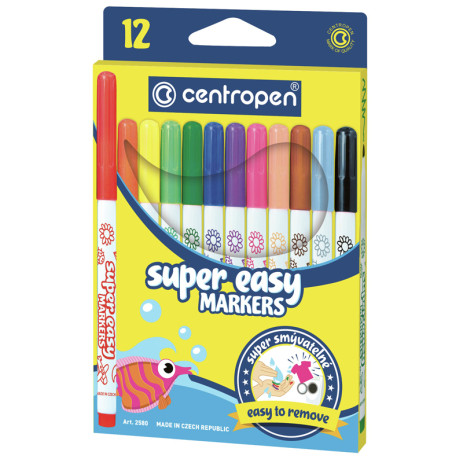 Фломастеры 12цв 2580 SUPER EASY 6382,2580