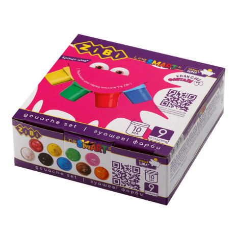 Gouache color 9 x 10ml ZB-6652,ZB.6652