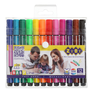 Фломастеры, 12 цветов JUMBO ZB 2807 