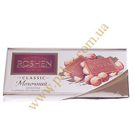 Chocolate Roshen milk with nuts 80435,Рошен