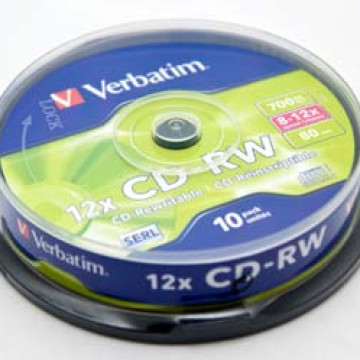 Диск CD-RW Verbatim 700mb box 10 pcs 