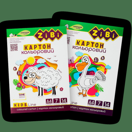 Картон кольор. А4 7 кол.14 арк ZB.1951,ZB.1951